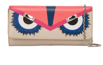 Elite Monster Wallet On Chain, &pound;295, Handbags, Beige/Pink, Leather, Front view